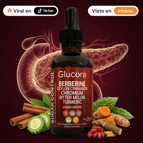 Suplemento Glucora de Mi tienda para apoyo metabólico y equilibrio de insulina, con ingredientes naturales para el SOP.