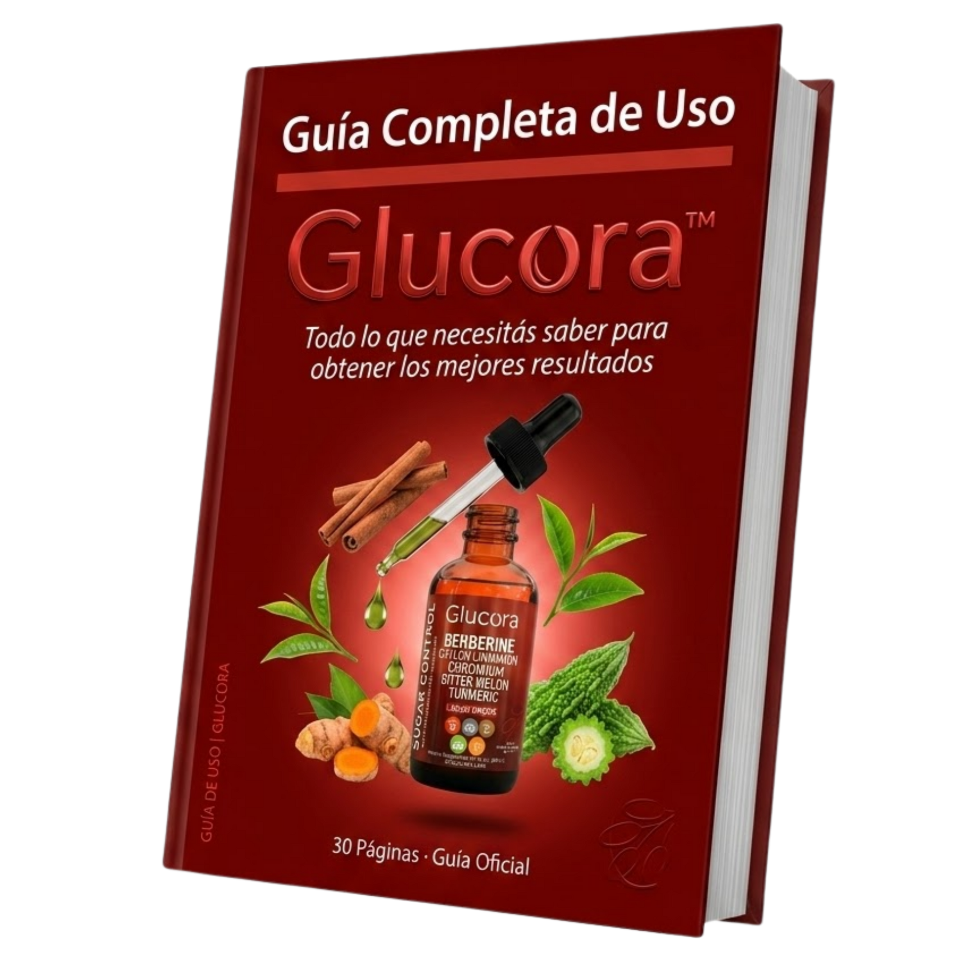 Imagen de la guía de uso de Glucora Argentina, mostrando instrucciones y detalles para el consumo del producto.